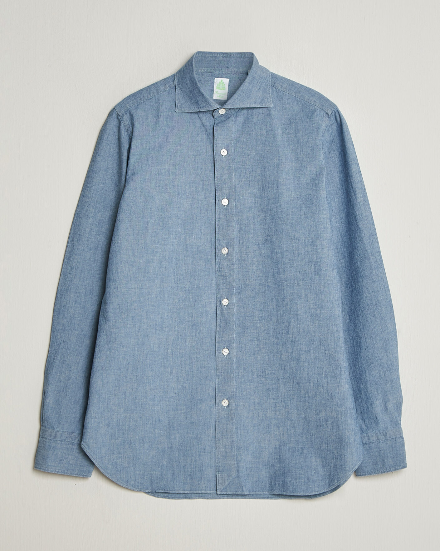 Hombres | Camisas | Finamore Napoli | Gaeta Chambray Shirt Light Blue