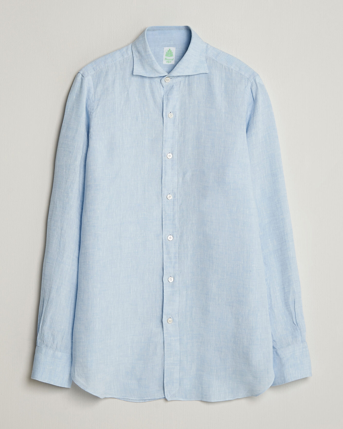 Hombres | Camisas | Finamore Napoli | Gaeta Linen Shirt Light Blue
