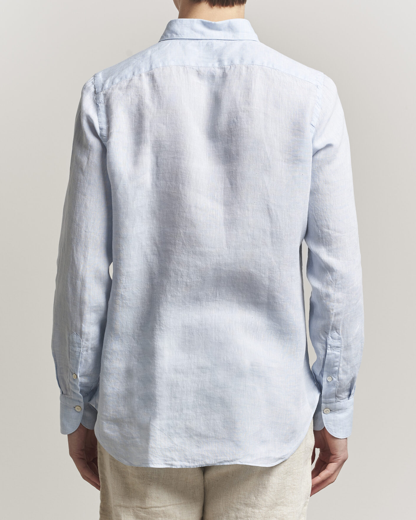 Hombres | Camisas | Finamore Napoli | Gaeta Linen Shirt Light Blue