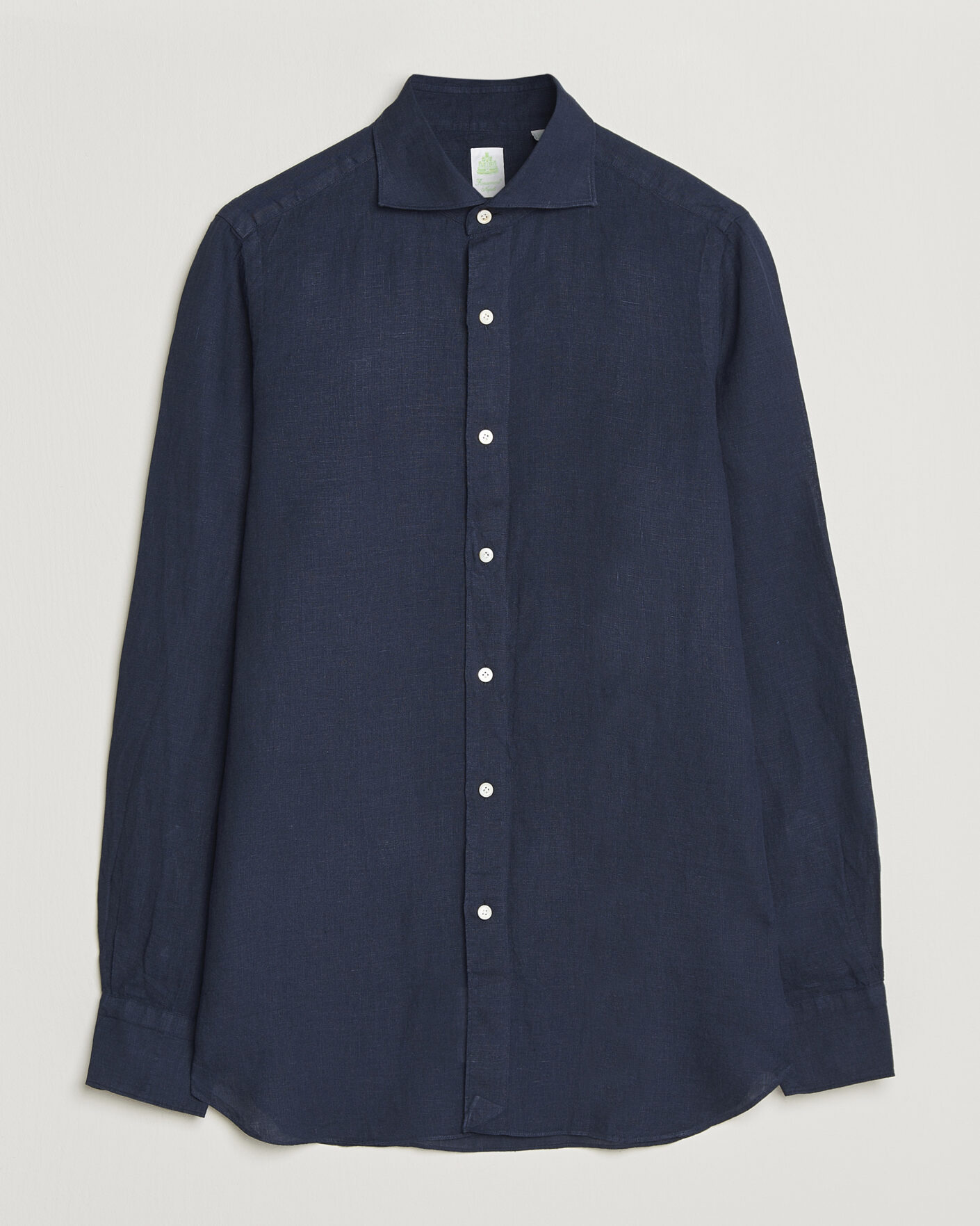 Hombres | Camisas | Finamore Napoli | Gaeta Linen Shirt Navy