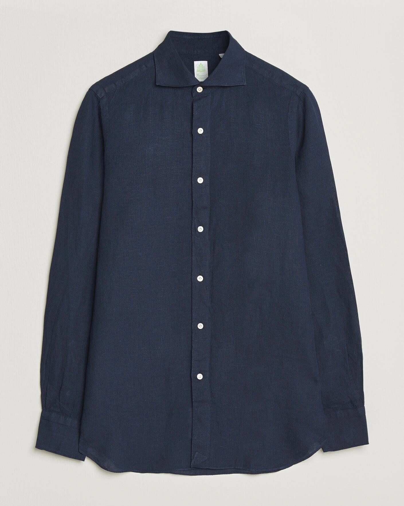 Hombres | Camisas | Finamore Napoli | Gaeta Linen Shirt Navy