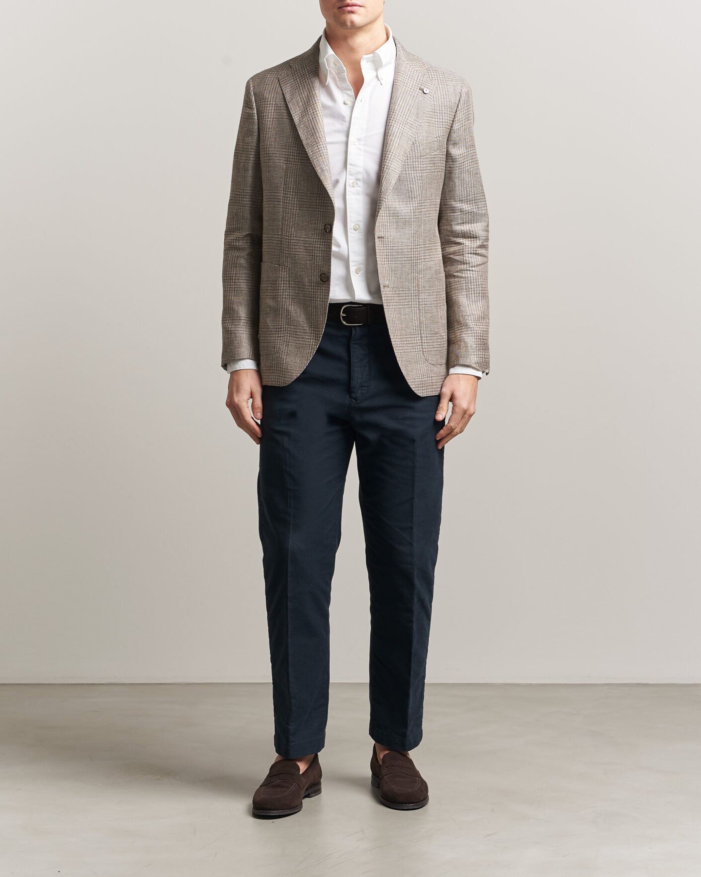 Hombres | Camisas | Finamore Napoli | Gaeta Oxford Button Down Shirt White