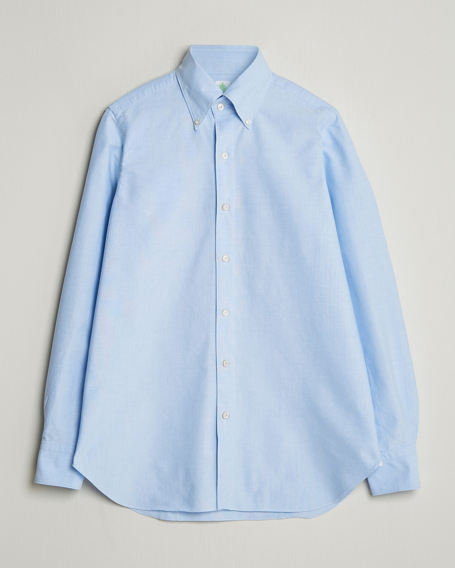 Hombres | Camisas | Finamore Napoli | Gaeta Oxford Button Down Shirt Light Blue