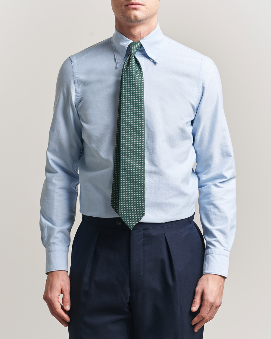 Hombres | Camisas | Finamore Napoli | Gaeta Oxford Button Down Shirt Light Blue