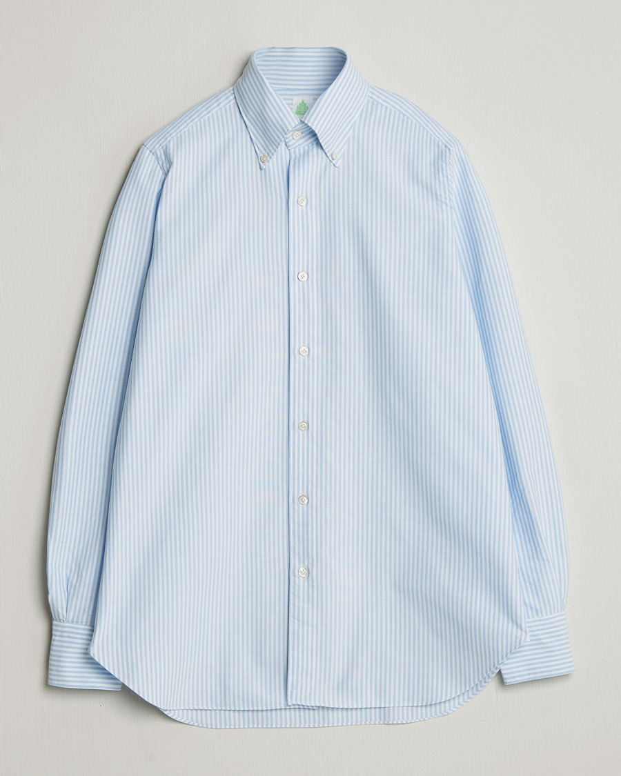 Hombres | Camisas | Finamore Napoli | Gaeta Oxford Button Down Shirt Light Blue Stripe
