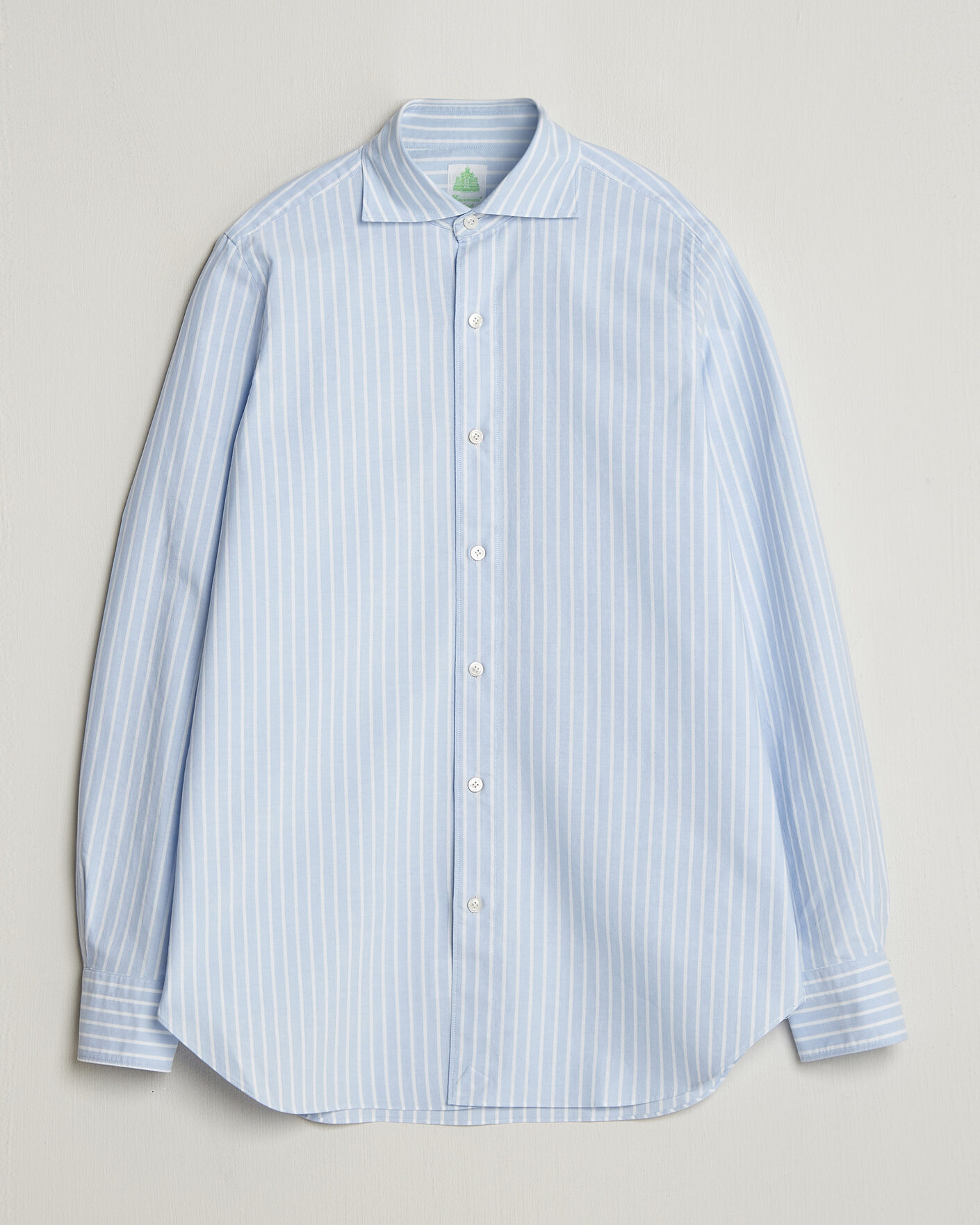 Hombres | Camisas | Finamore Napoli | Gaeta Pinpoint Oxford Shirt Light Blue Stripe