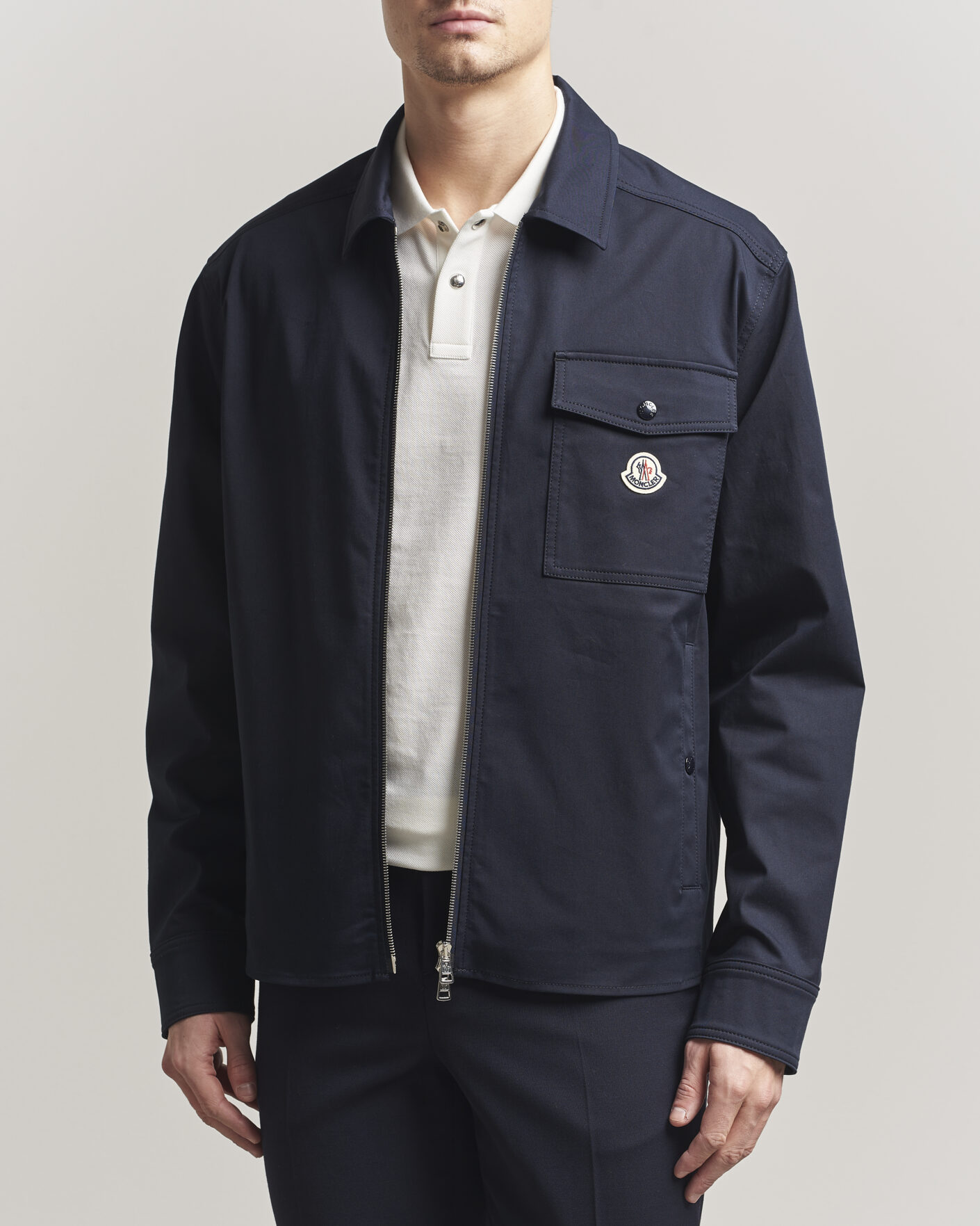 Hombres | Camisas | Moncler | Zip Overshirt Navy
