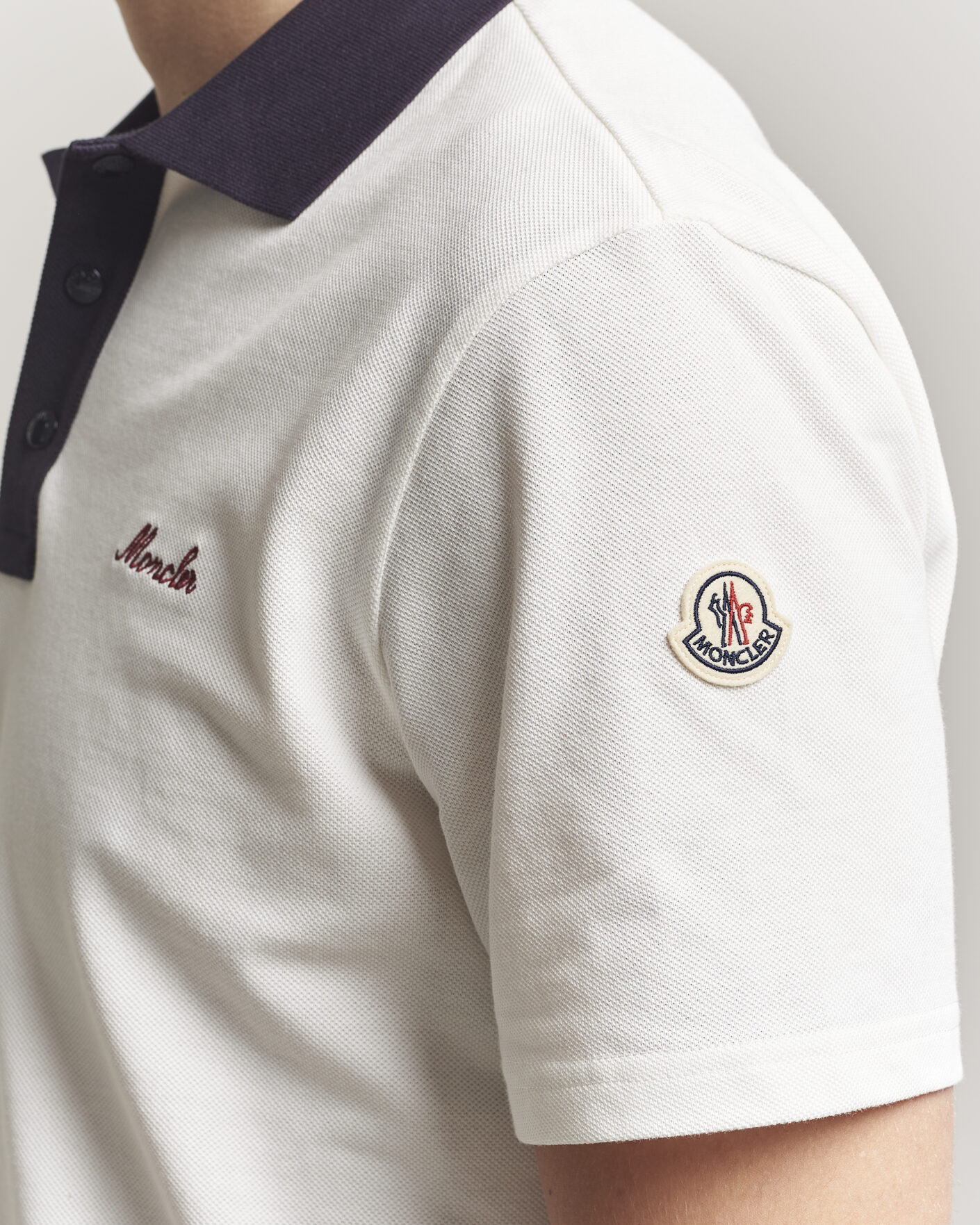 Hombres | Polos | Moncler | Signature Logo Polo Off White