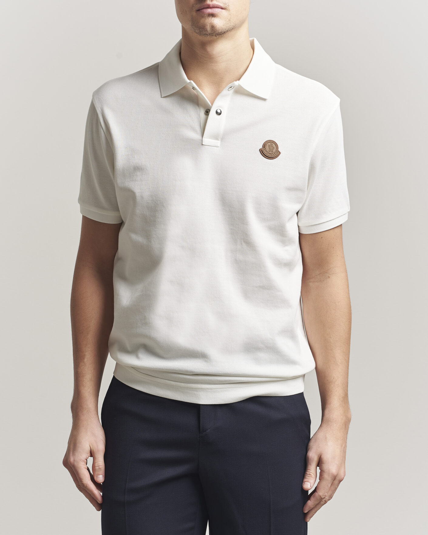Hombres | Polos | Moncler | Luxury Logo Polo Off White