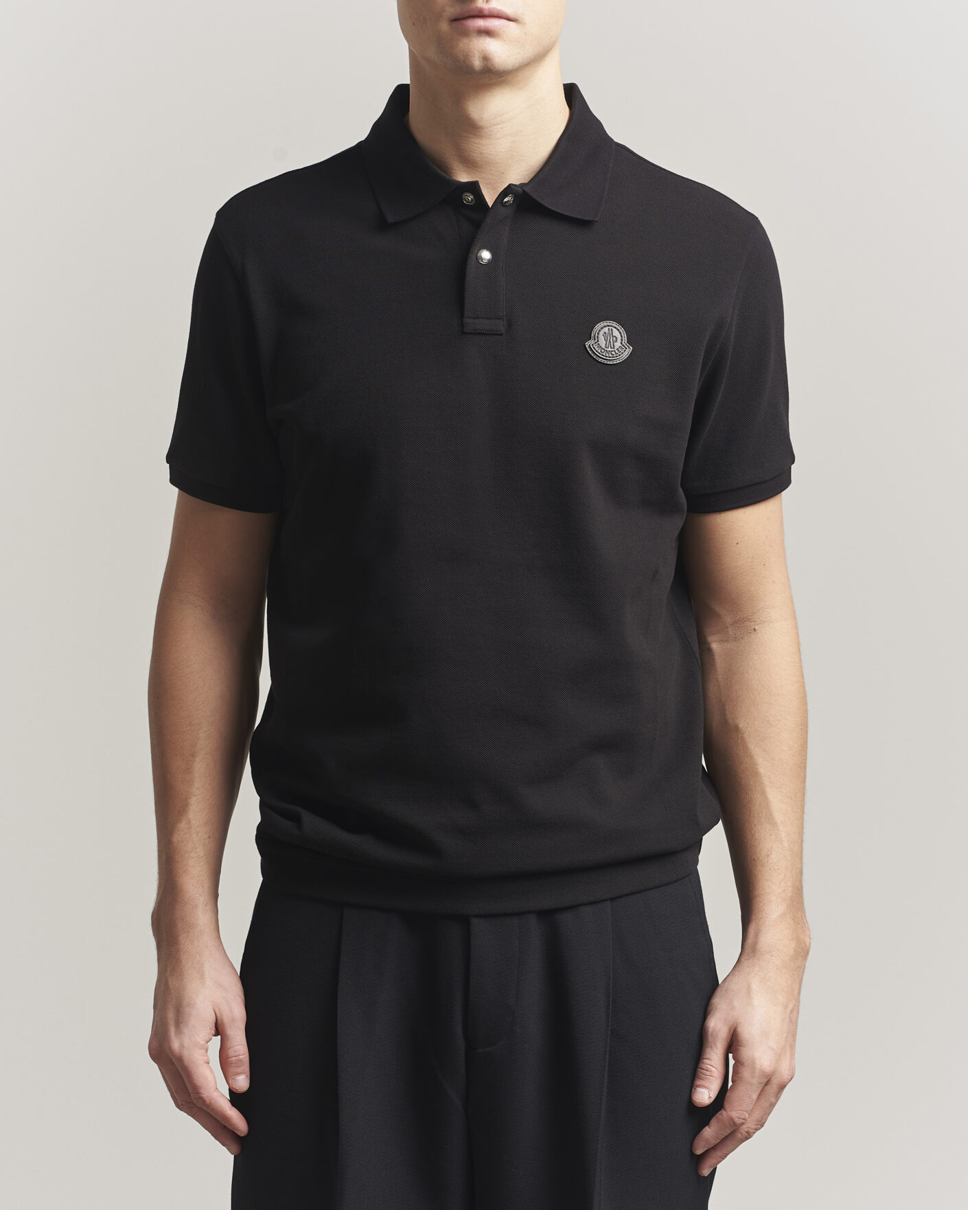Hombres | Polos | Moncler | Luxury Logo Polo Black
