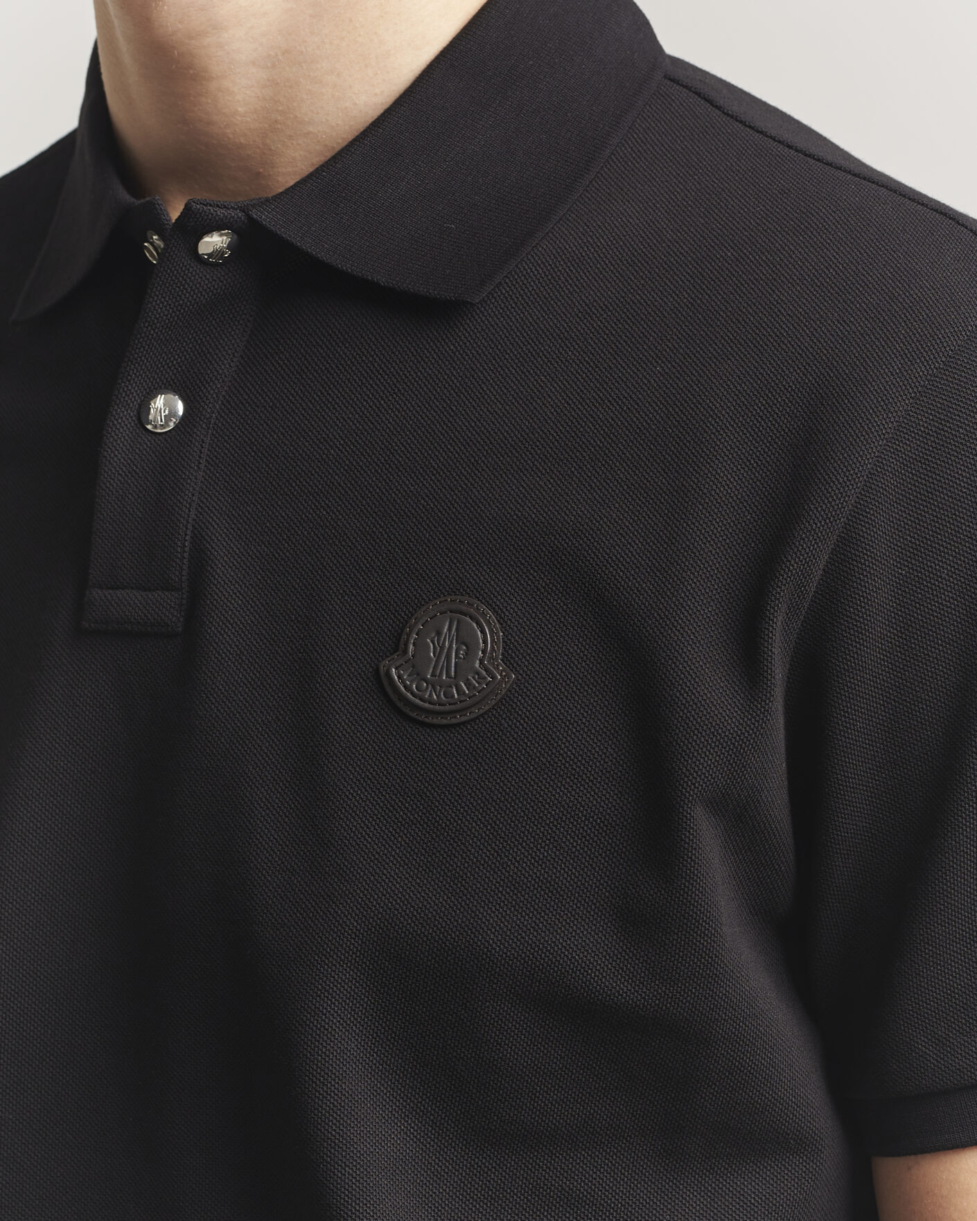 Hombres | Polos | Moncler | Luxury Logo Polo Black