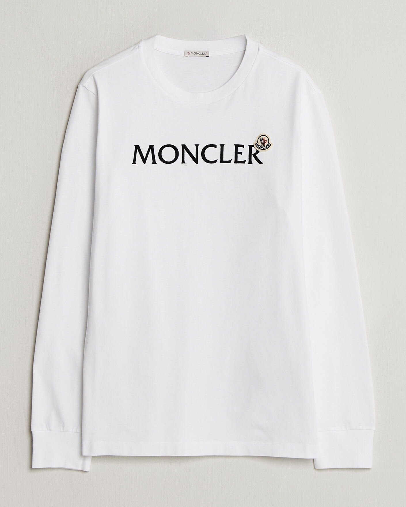 Hombres | Camisetas | Moncler | Lettering Logo Long Sleeve T-Shirt White