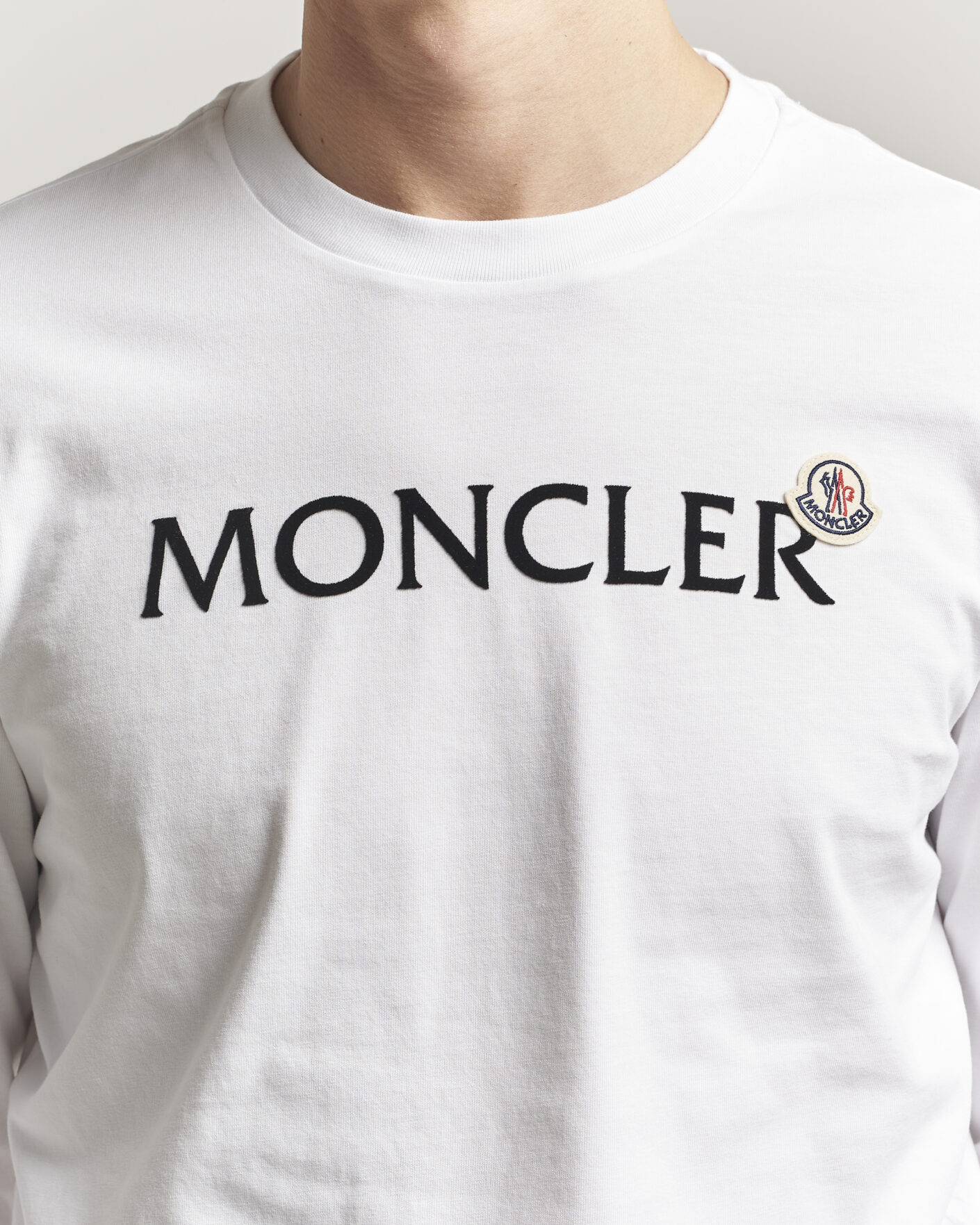 Hombres | Camisetas | Moncler | Lettering Logo Long Sleeve T-Shirt White
