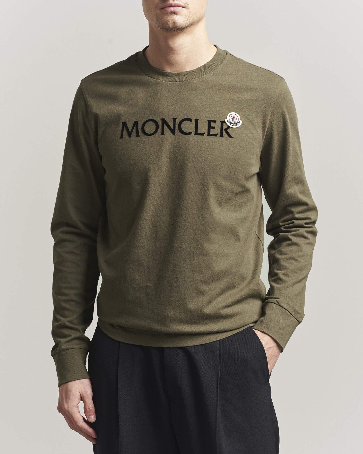 Hombres | Camisetas | Moncler | Lettering Logo Long Sleeve T-Shirt Desert