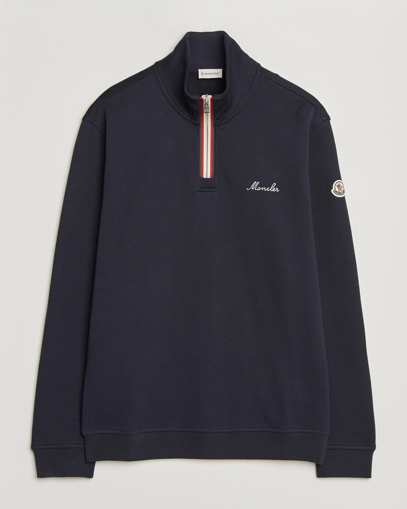 Hombres | Jerséis y prendas de punto | Moncler | Signature Logo Half Zip Navy