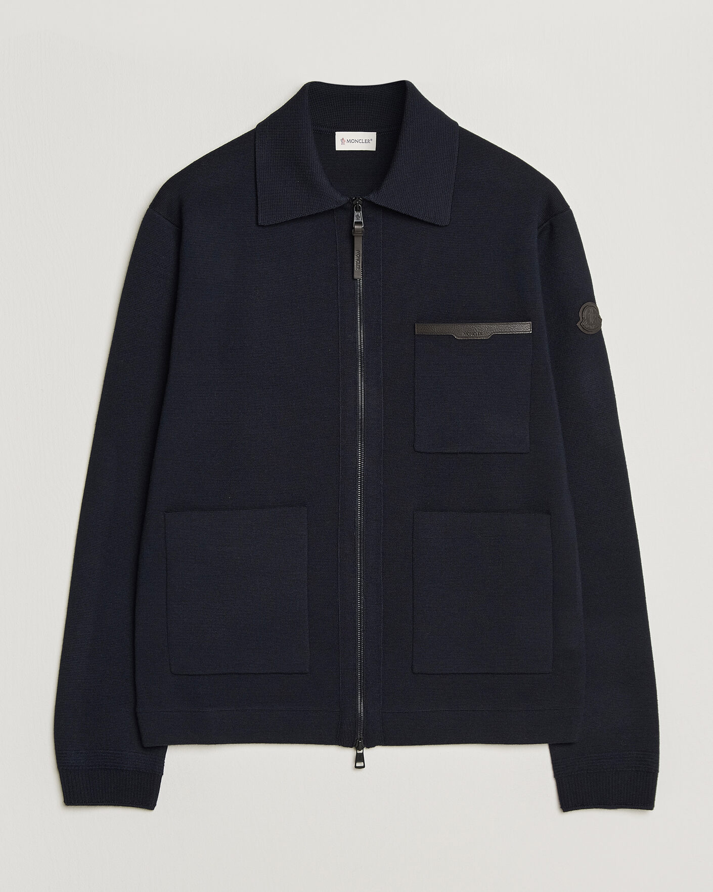 Hombres | Jerséis y prendas de punto | Moncler | Zip Wool Cardigan Navy