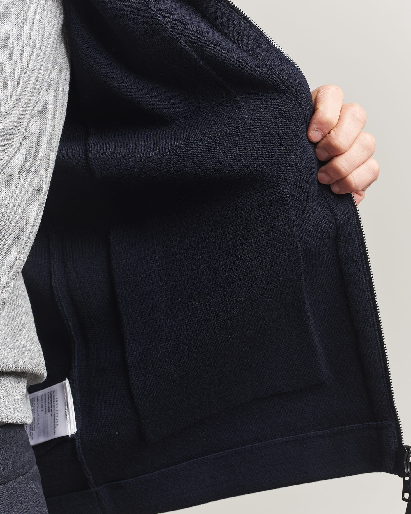 Hombres | Jerséis y prendas de punto | Moncler | Zip Wool Cardigan Navy