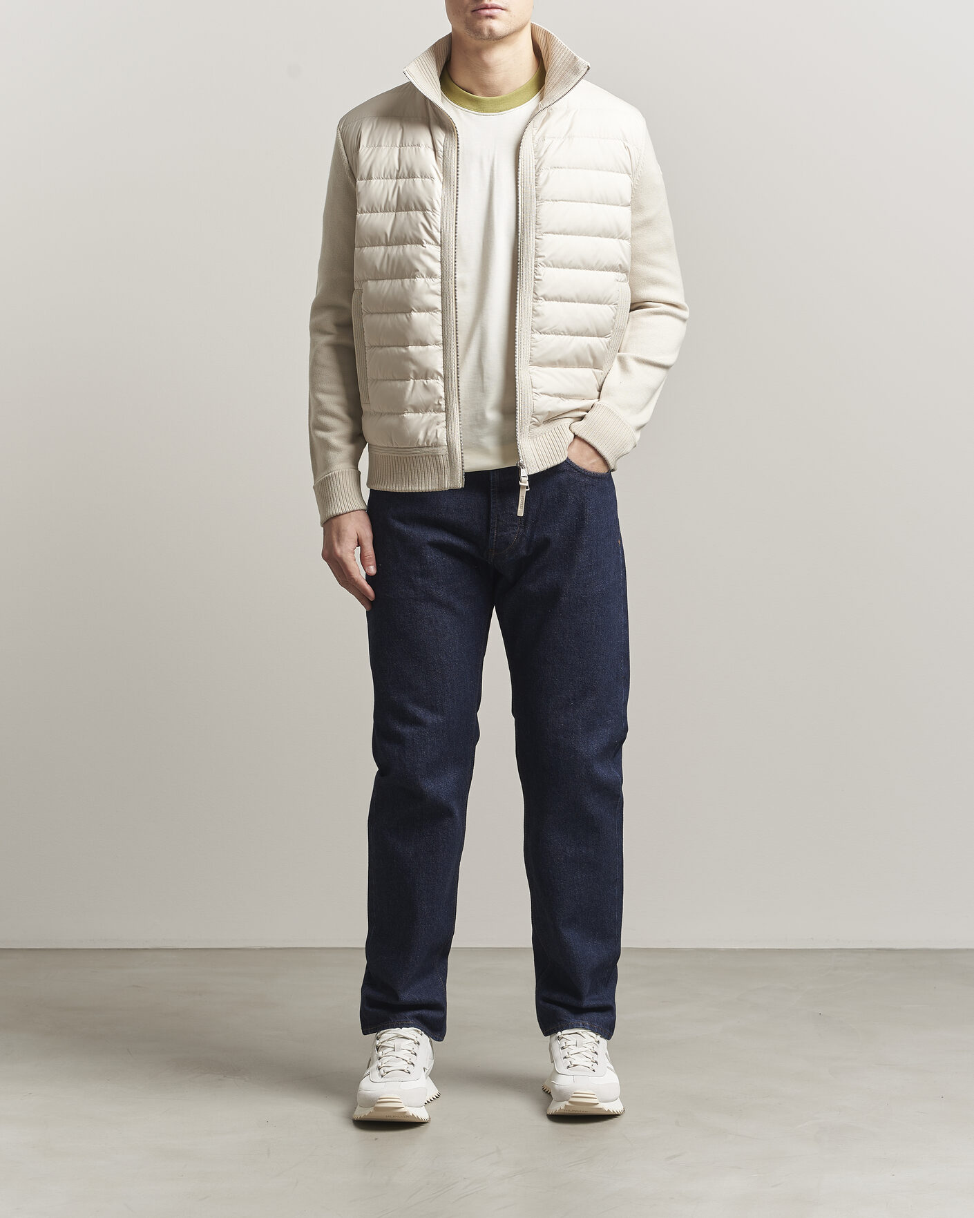 Hombres | Abrigos y chaquetas | Moncler | Luxury Hybrid Zip Cardigan Off White