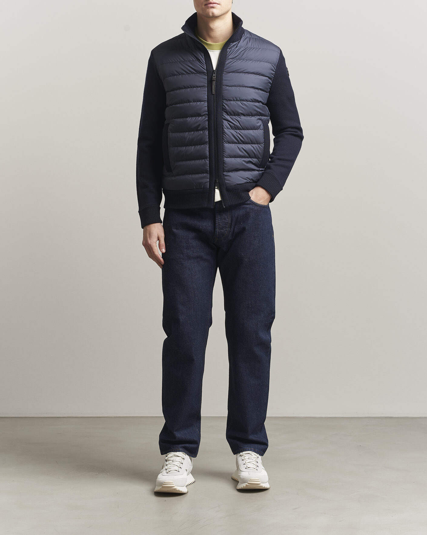Hombres | Abrigos y chaquetas | Moncler | Luxury Hybrid Zip Cardigan Navy
