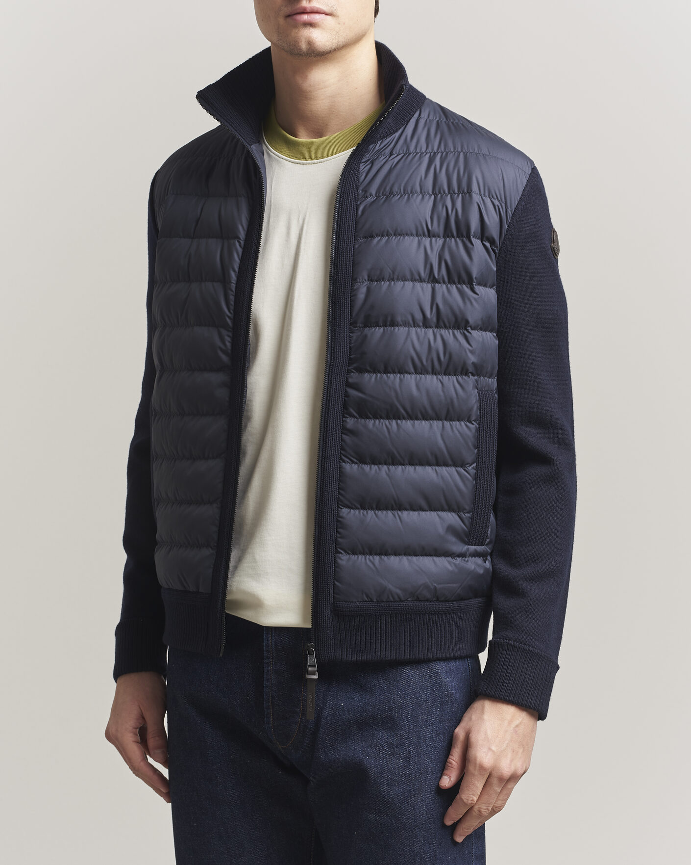Hombres | Abrigos y chaquetas | Moncler | Luxury Hybrid Zip Cardigan Navy