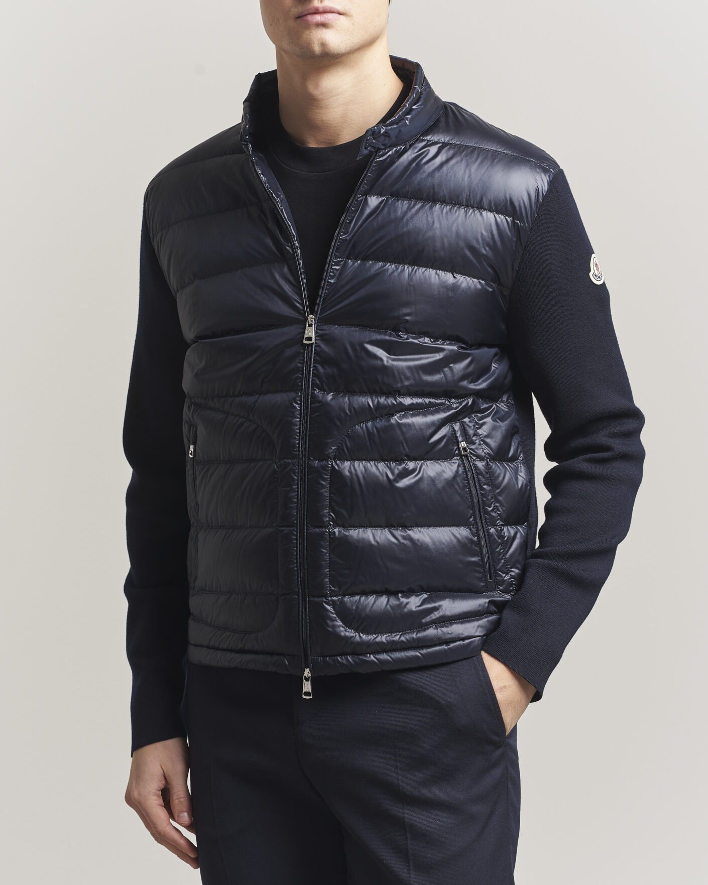 Hombres | Abrigos y chaquetas | Moncler | Hybrid Laque Zip Cardigan Navy