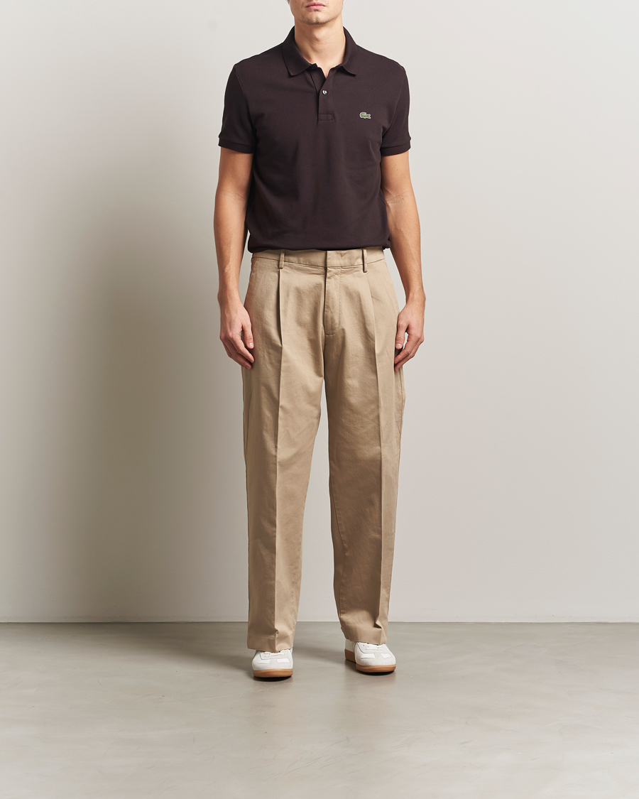 Hombres | Polos | Lacoste | Slim Fit Polo Piké Buffle Brown