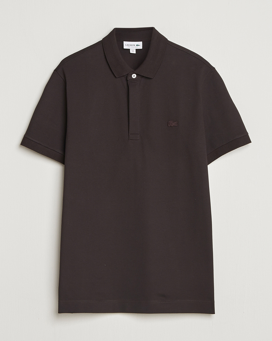 LACOSTE HEAVY PIQUE POLO ダークブラウン 005 Lacoste Paris Polo Piké Buffle Brown en CareOfCarl.es