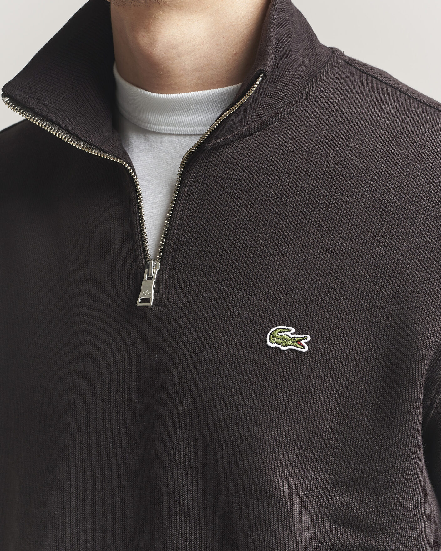 Hombres | Jerséis y prendas de punto | Lacoste | Rib Interlock Half Zip Buffle Brown