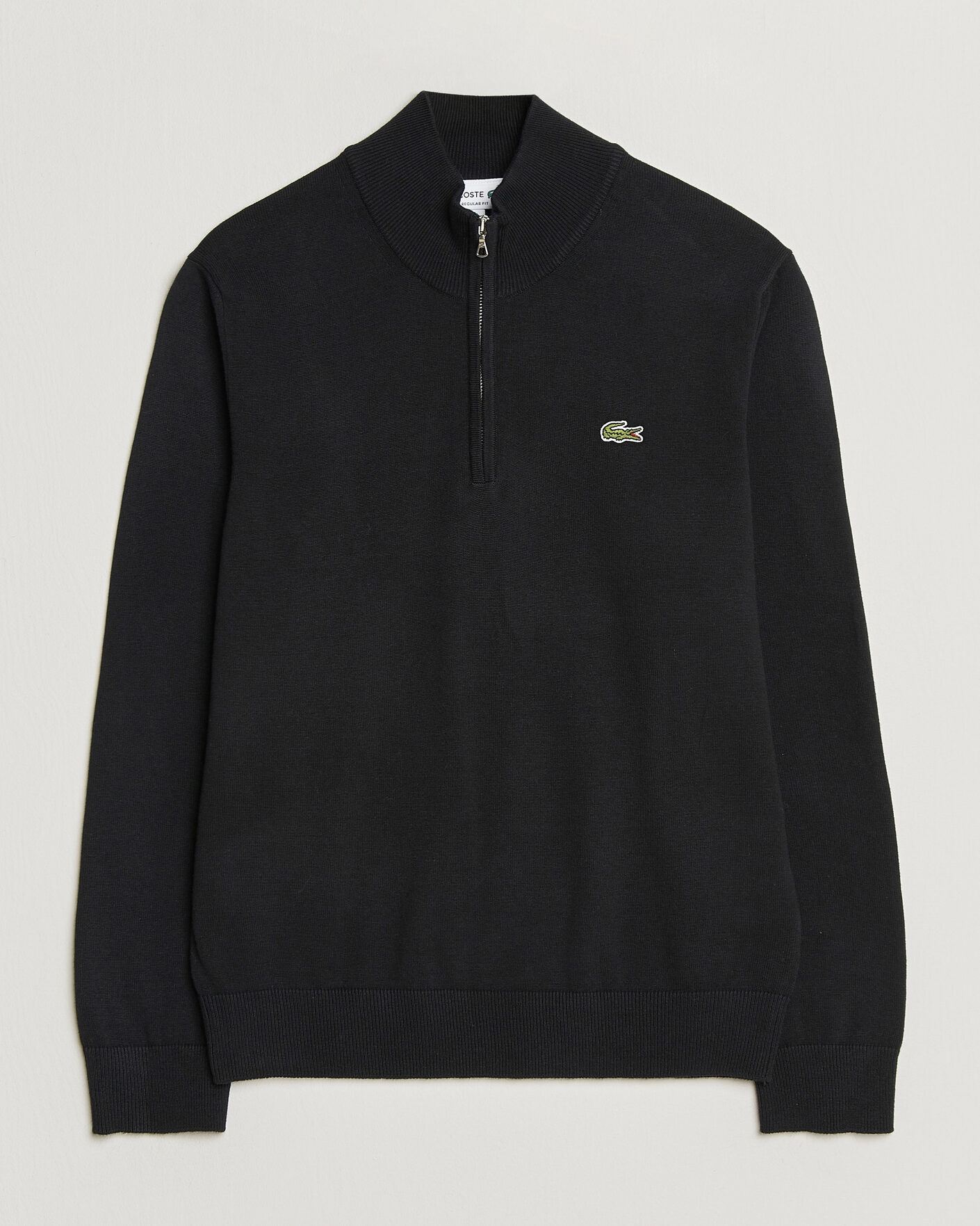 Hombres | Jerséis y prendas de punto | Lacoste | Cotton Knitted Half Zip Black