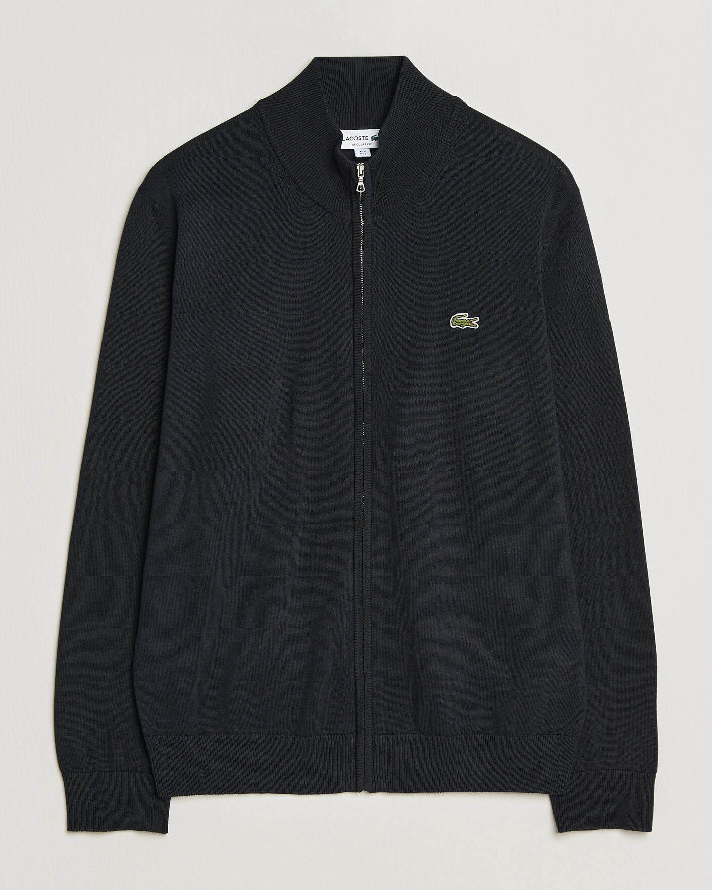 Hombres | Jerséis y prendas de punto | Lacoste | Cotton Knitted Full Zip Black