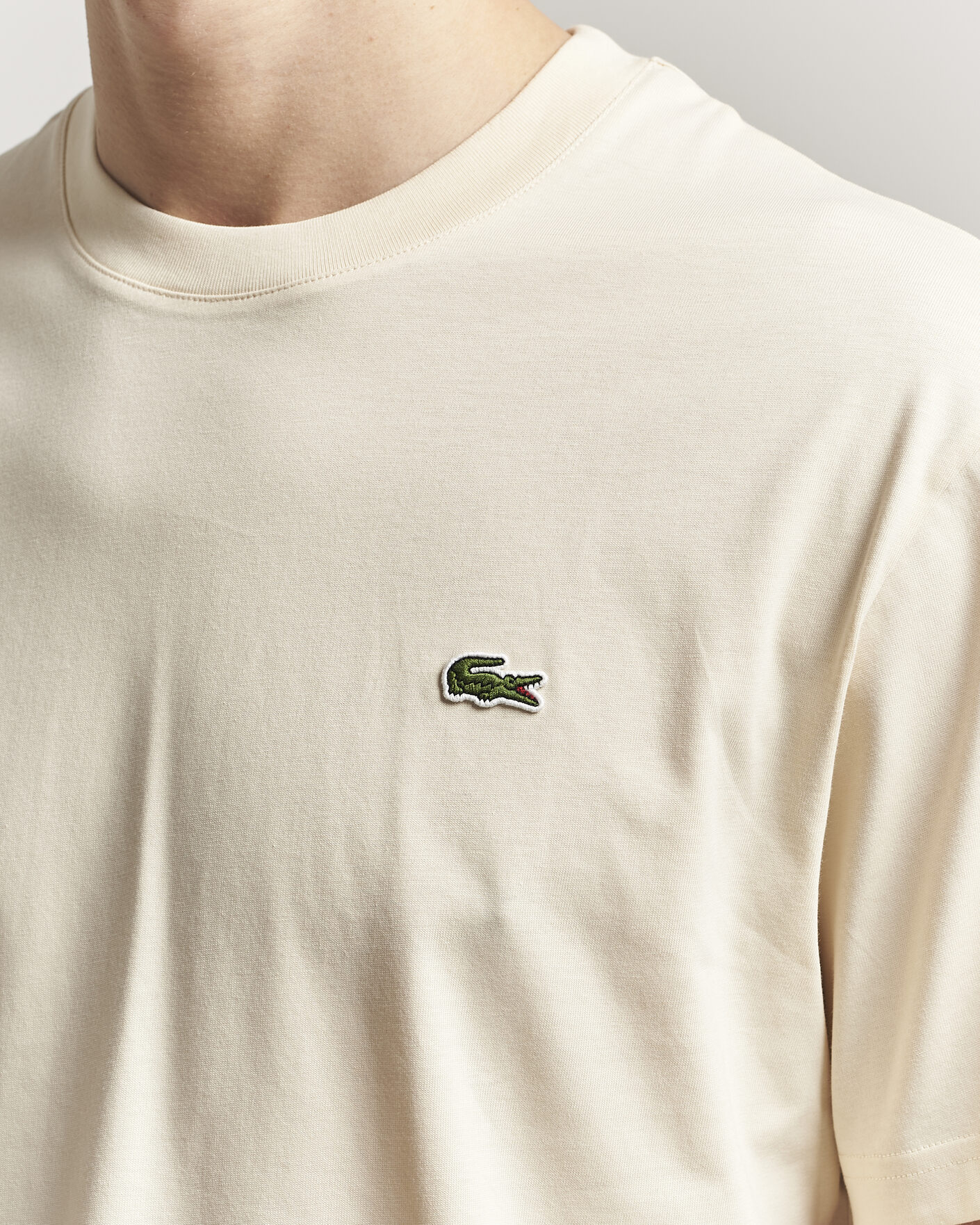 Hombres | Camisetas | Lacoste | Crew Neck T-Shirt Naturel Clair