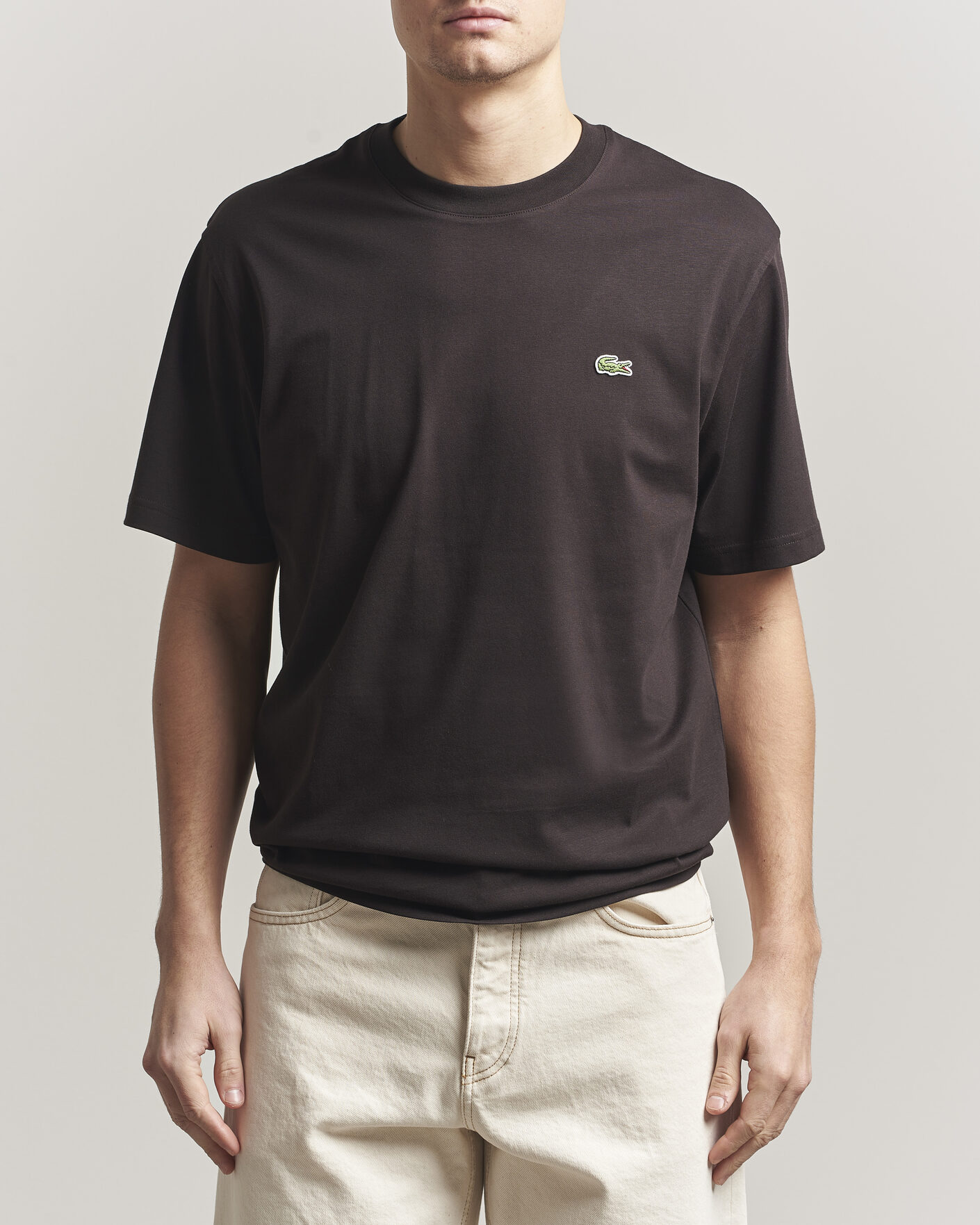 Hombres | Camisetas | Lacoste | Crew Neck T-Shirt Buffle Brown