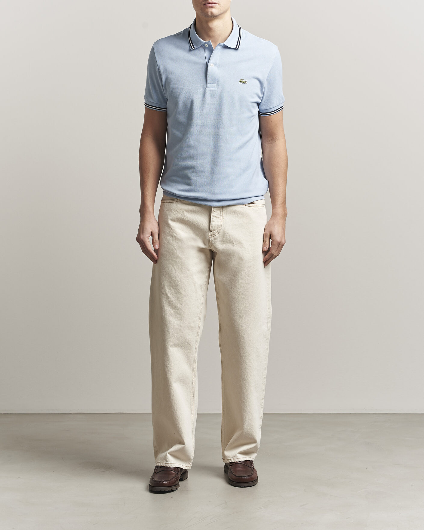 Hombres | Polos | Lacoste | Original Tipped Polo Piké Chambray