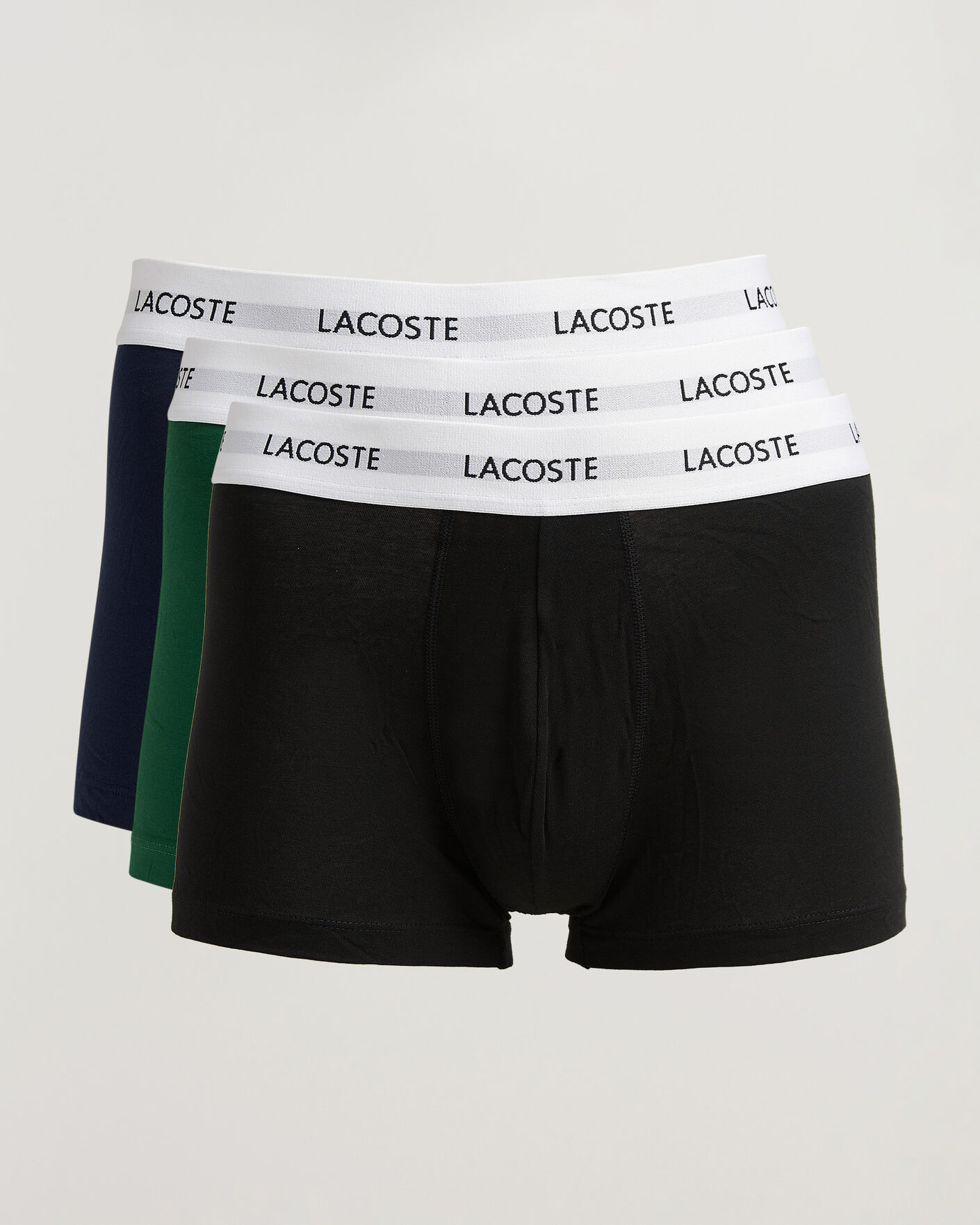 Hombres | Ropa interior y calcetines | Lacoste | 3-Pack Stretch Cotton Trunks Black/Green/Blue