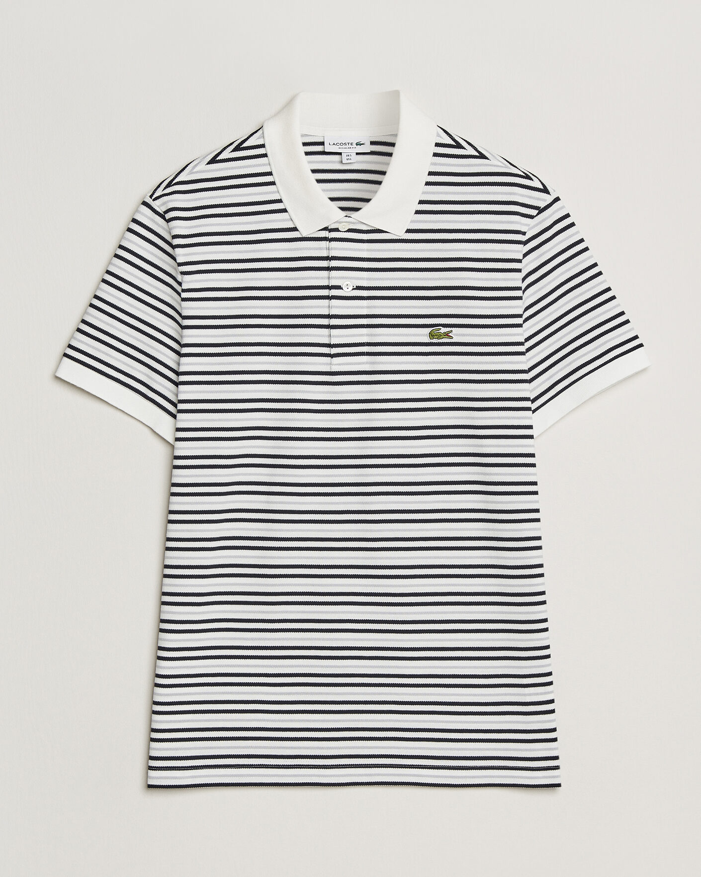 Hombres | Polos | Lacoste | Original Striped Polo Piké Blackbird/Flour