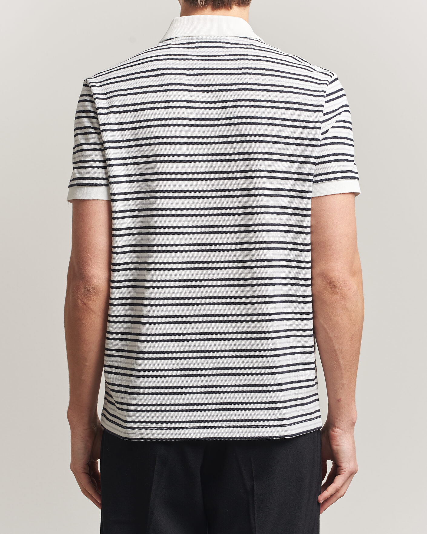 Hombres | Polos | Lacoste | Original Striped Polo Piké Blackbird/Flour