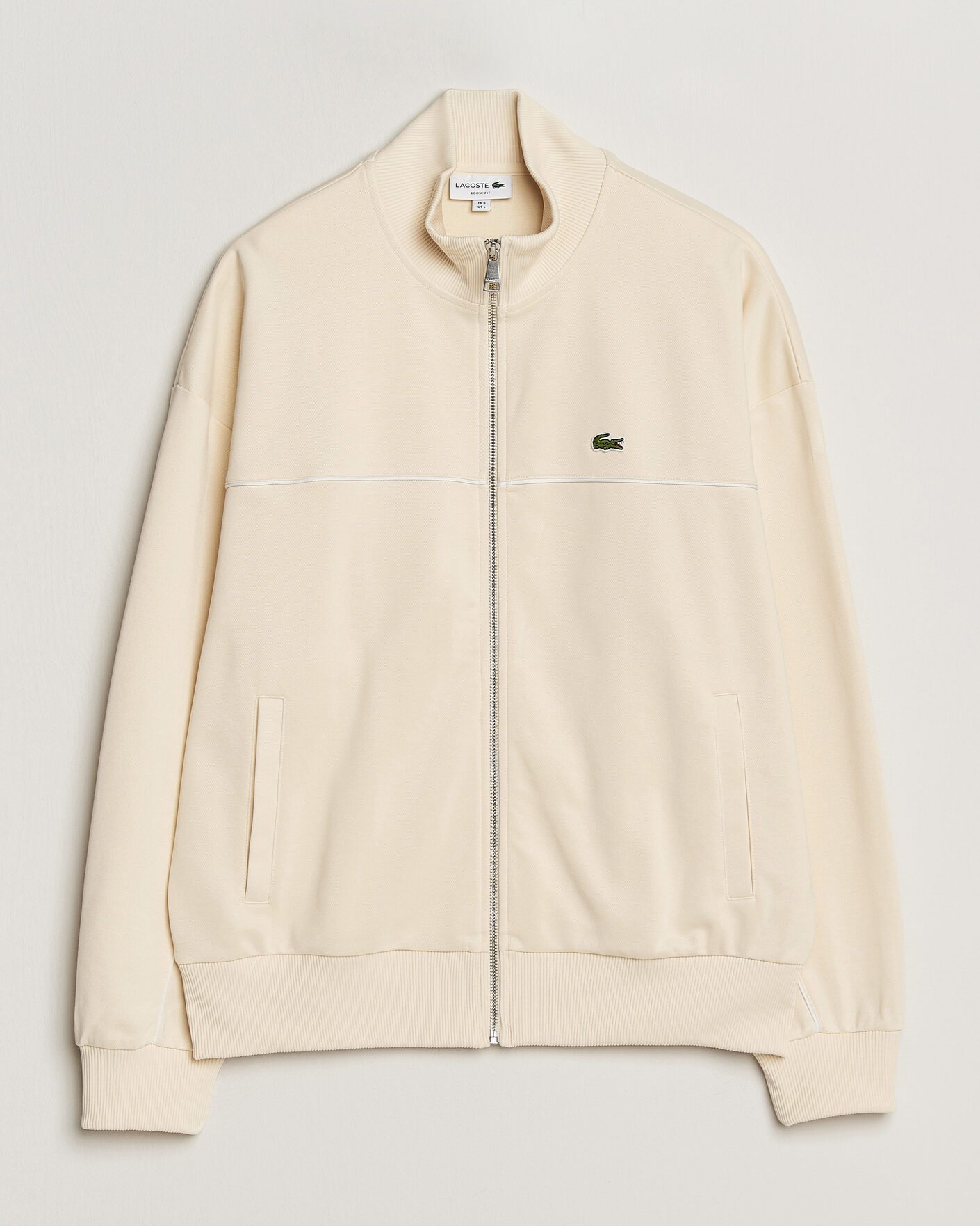 Hombres | Jerséis y prendas de punto | Lacoste | Piqué Track Jacket Naturel Clair