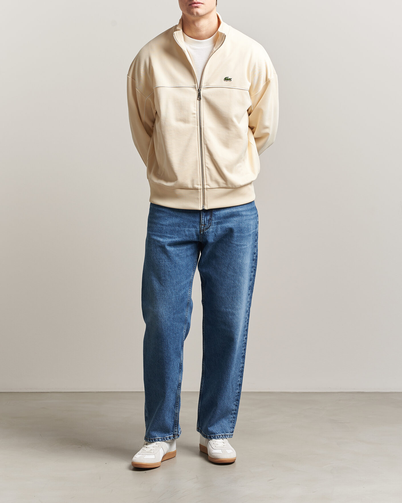 Hombres | Jerséis y prendas de punto | Lacoste | Piqué Track Jacket Naturel Clair