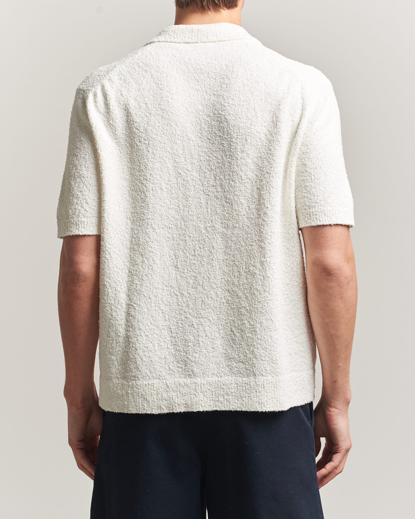 Hombres | Polos | Lacoste | Cotton Bouclé Open Collar Polo Flour