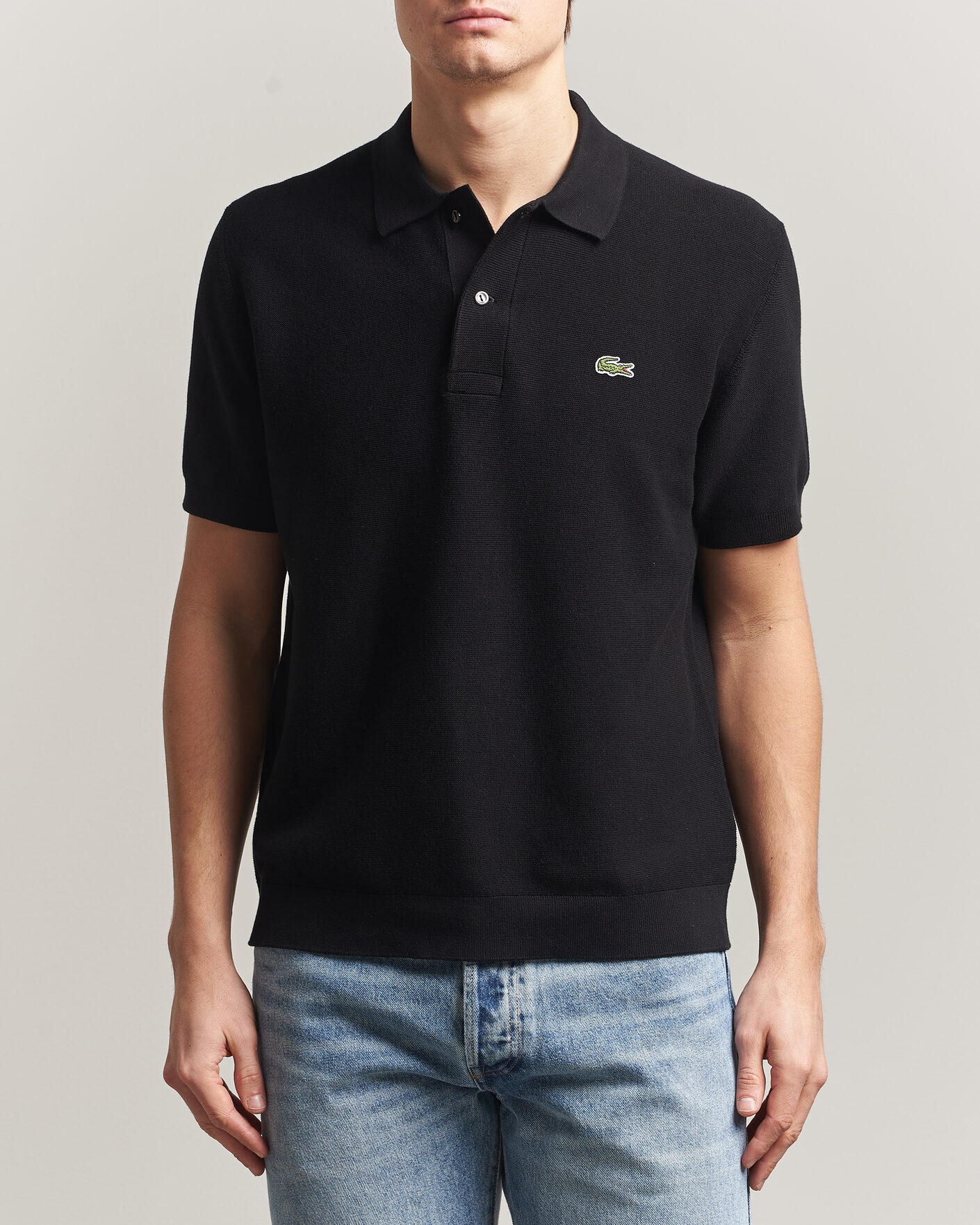 Hombres | Polos | Lacoste | Cotton Knitted Polo Black