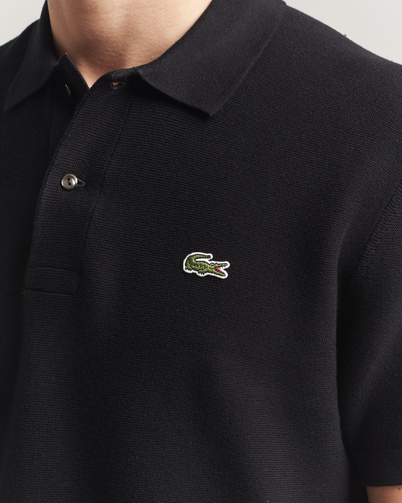 Hombres | Polos | Lacoste | Cotton Knitted Polo Black