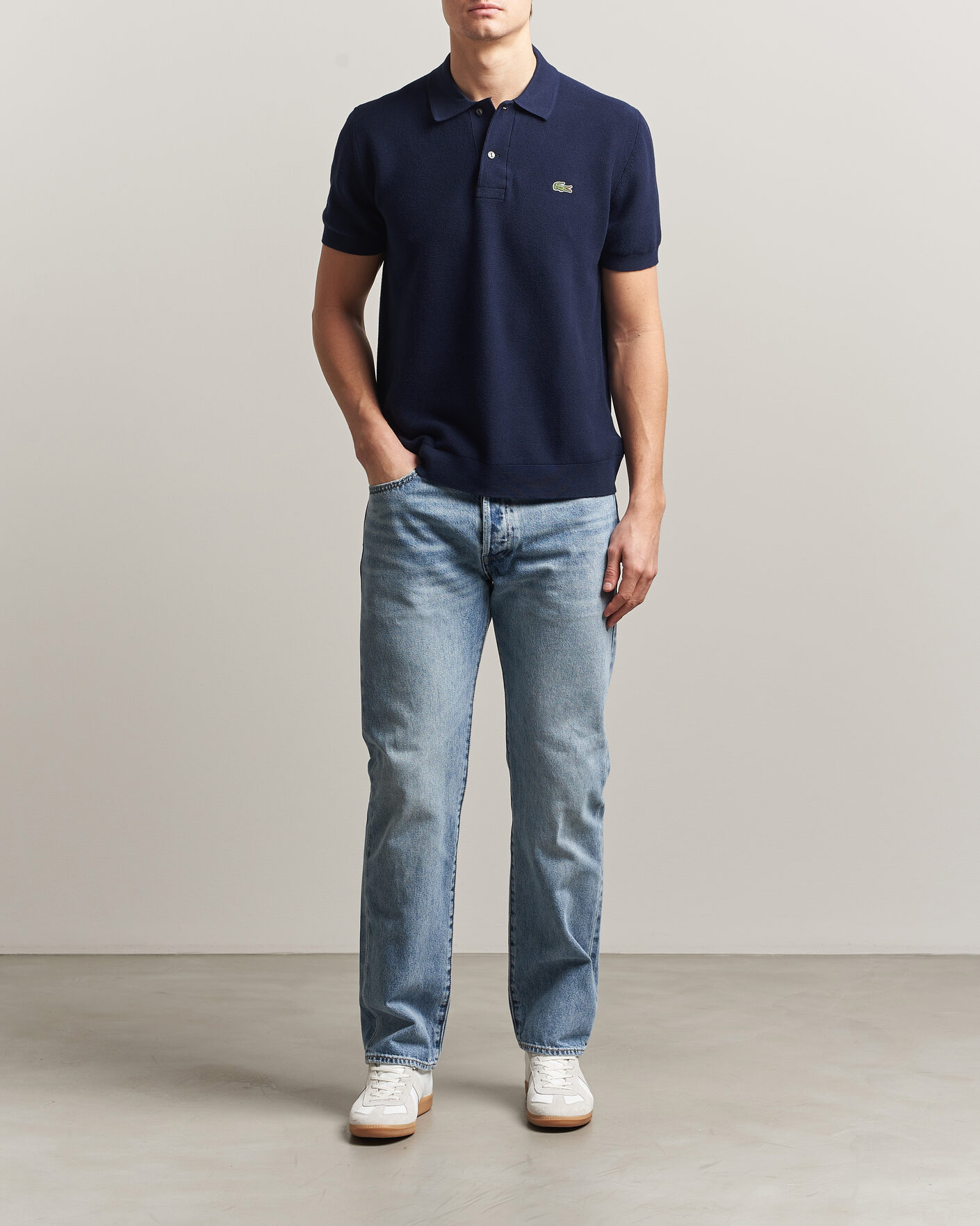 Hombres | Polos | Lacoste | Cotton Knitted Polo Navy Blue