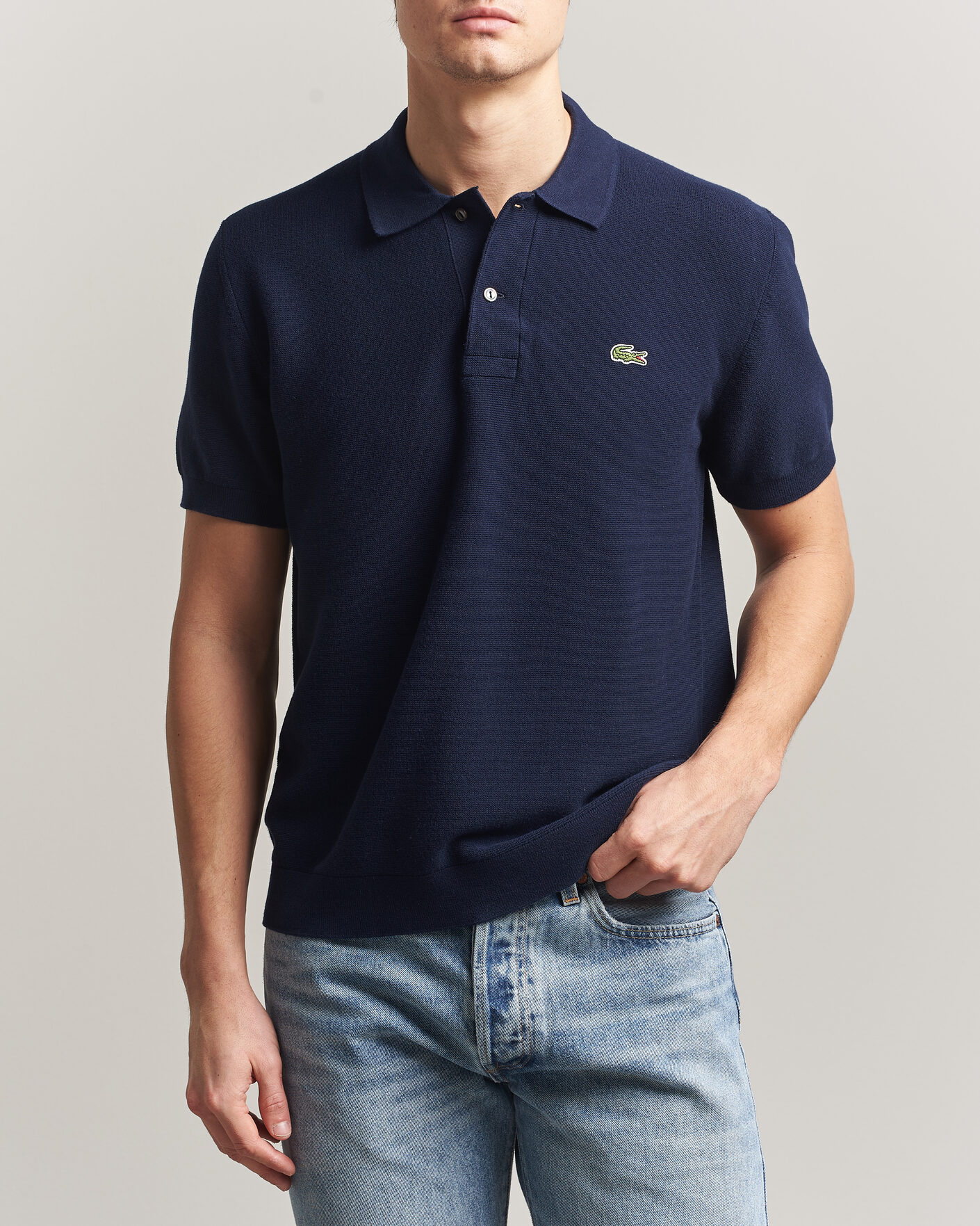 Hombres | Polos | Lacoste | Cotton Knitted Polo Navy Blue