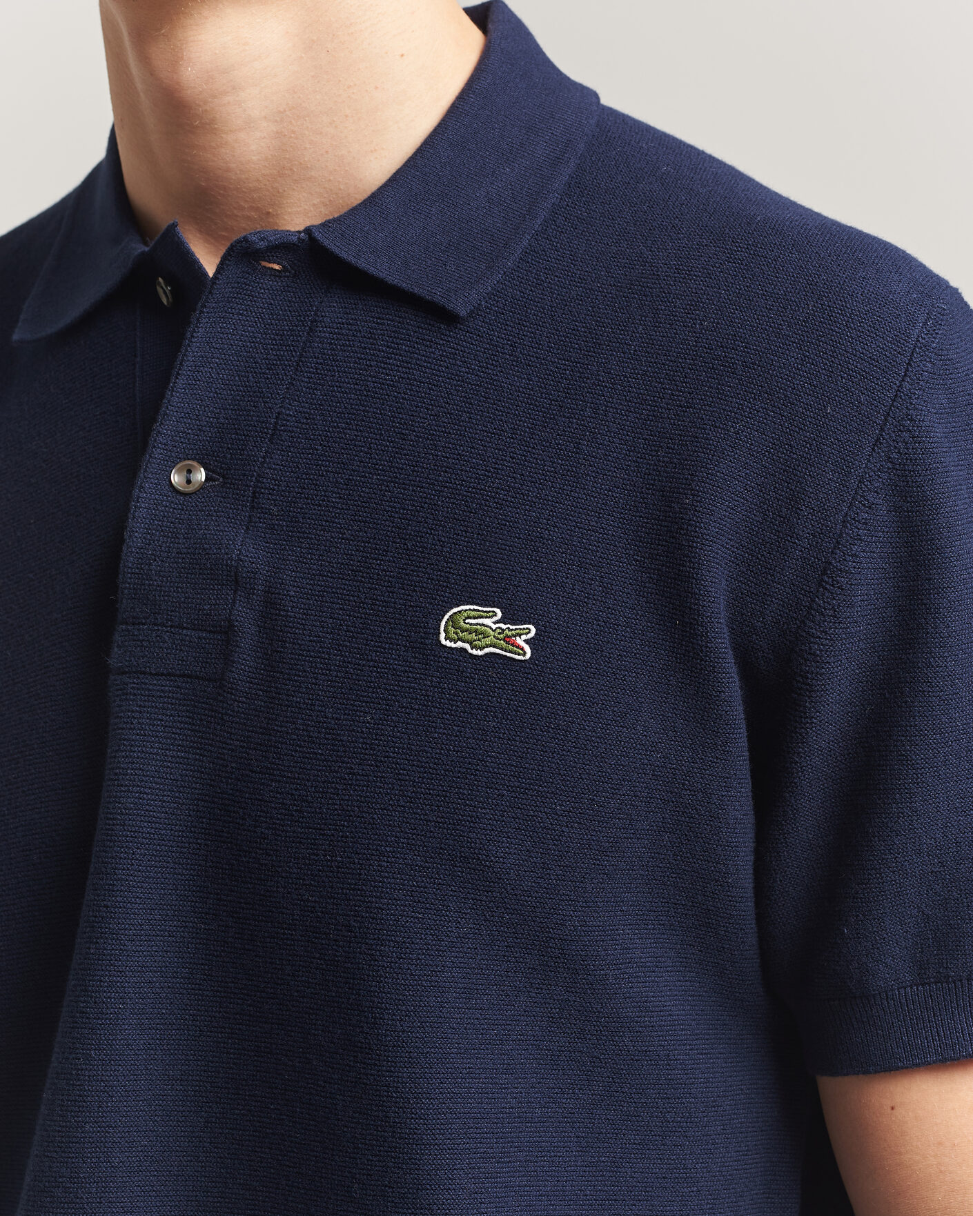 Hombres | Polos | Lacoste | Cotton Knitted Polo Navy Blue