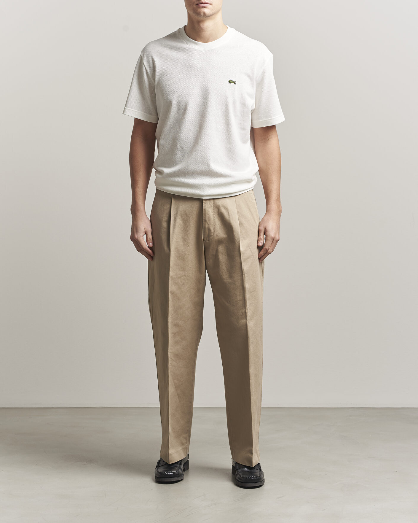 Hombres | Camisetas | Lacoste | Cotton/Linen Pique T-Shirt Flour