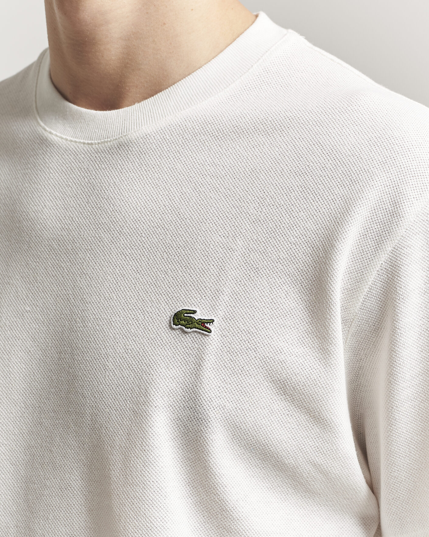 Hombres | Camisetas | Lacoste | Cotton/Linen Pique T-Shirt Flour