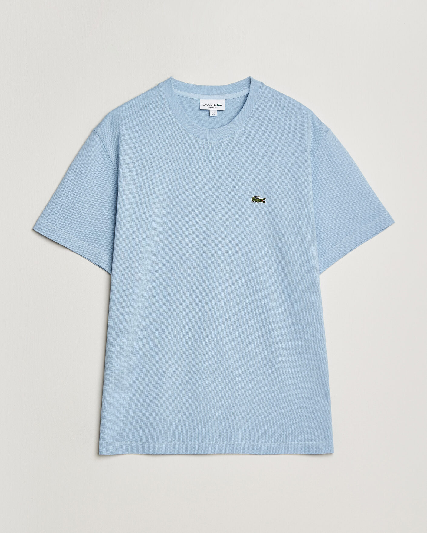 Hombres | Camisetas | Lacoste | Cotton/Linen Pique T-Shirt Light Blue