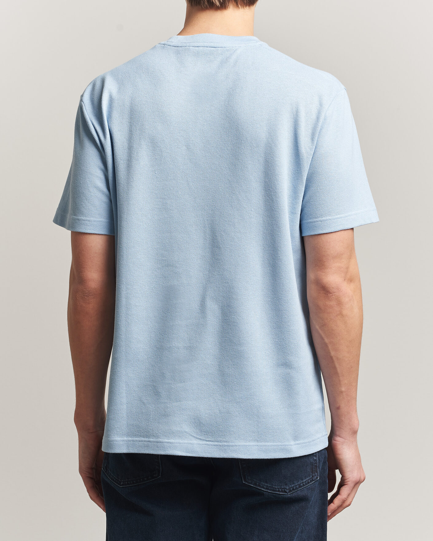 Hombres | Camisetas | Lacoste | Cotton/Linen Pique T-Shirt Light Blue