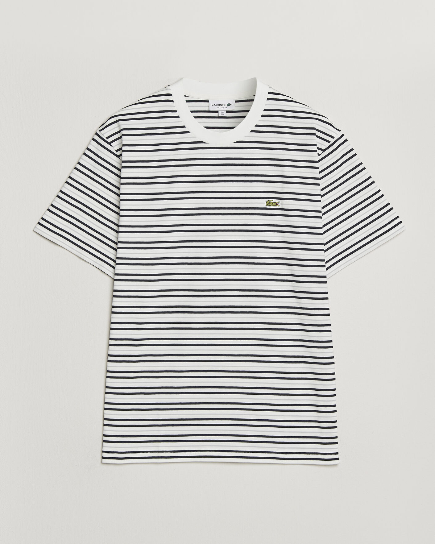 Hombres | Camisetas | Lacoste | Cotton Striped T-Shirt Blackbird/Flour