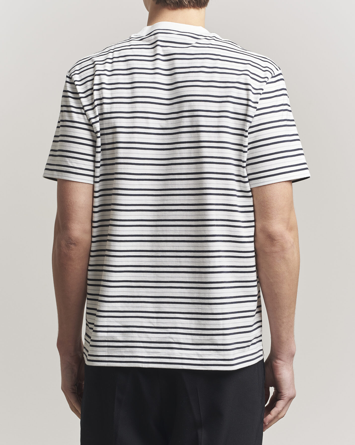 Hombres | Camisetas | Lacoste | Cotton Striped T-Shirt Blackbird/Flour